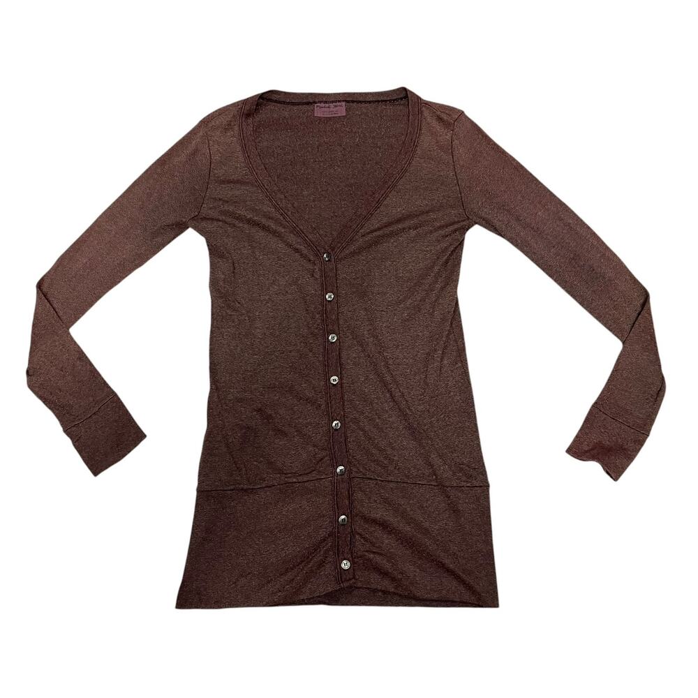 Michael Stars Women's Burgundy Silver Cardigan One Size